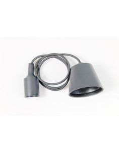 Portalamparas E27Cable 1,2 m Gris - Cemento