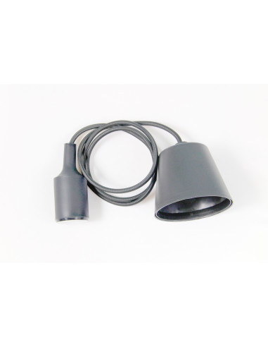 Portalamparas E27Cable 1,2 m Gris -...