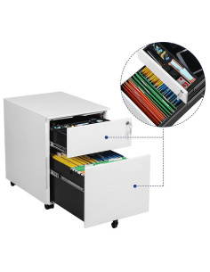 Buc 2 cajones - ruedas - Blanco 2