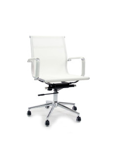 Silla oficina respaldo bajo - Rejilla blanco