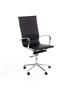 Silla oficina respaldo alto - Polipiel negro