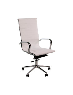 Silla oficina respaldo alto - Polipiel blanco