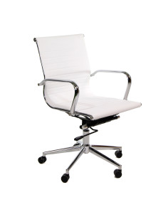 Silla oficina respaldo bajo - Polipiel blanco