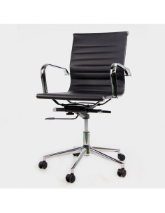 Silla oficina respaldo bajo - Polipiel negro