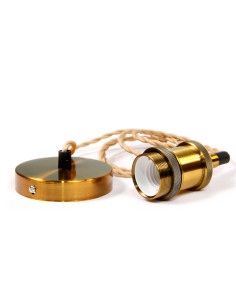 Portalamparas E27 Cable Vintage 1,5m Metal