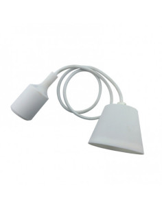 Portalamparas E27Cable 1,2 m Blanco