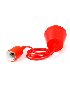 Portalamparas E27Cable 1,2 m Rojo